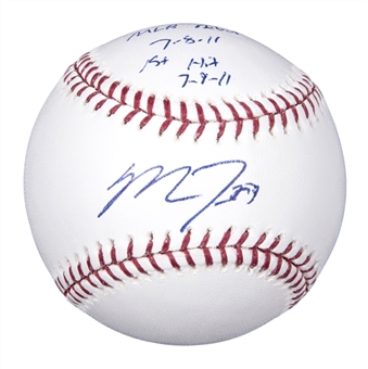Mike Trout Autographed and Inscribed "Rookie" OML Selig Baseball with Debut Inscription (PSA/DNA)